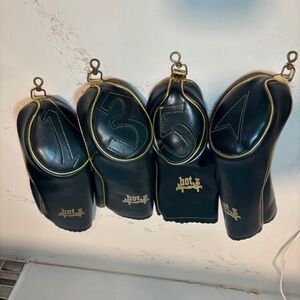 *Rare* Vintage Hot Z Golf Club Head Covers 1, 3, 5, ⬆️Green Gold Trim Lot of 4